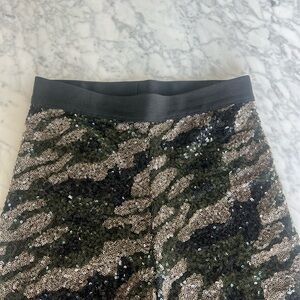 BCBGMAXAZRIA Sequin Camouflage Legging Pants
